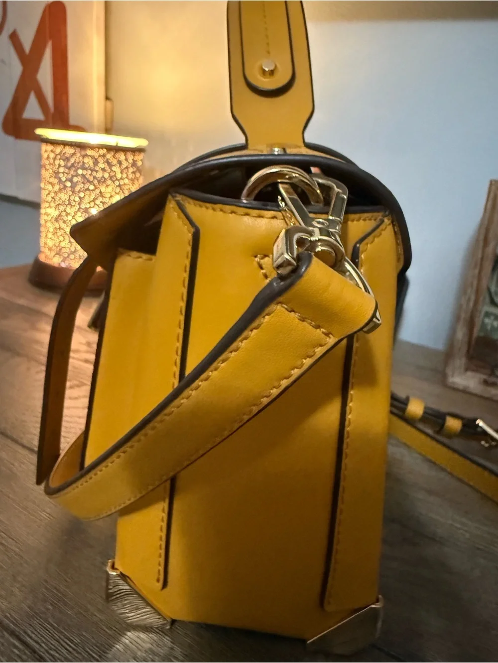 Michael Kors Mustard Logo Satchel Bag